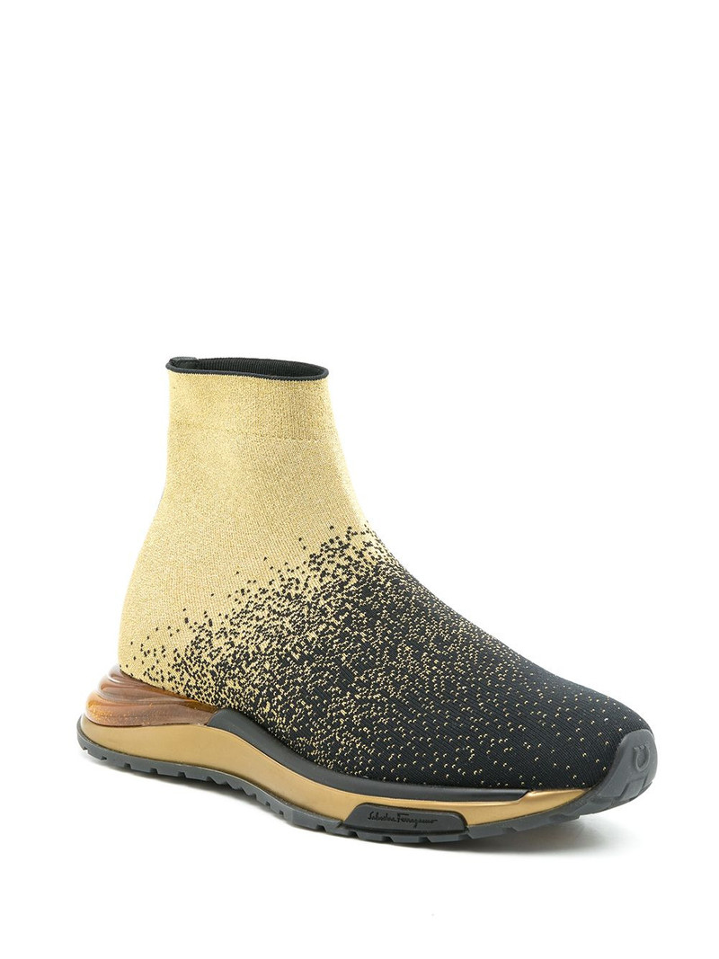 FERRAGAMO metallic sock sneakers outlook