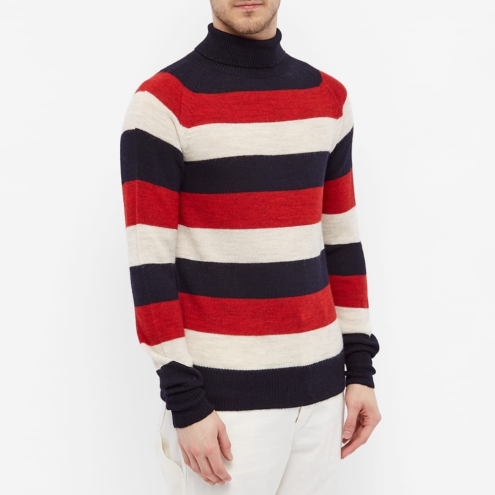 Nigel Cabourn Striped Seamless Rollneck Knit - 4