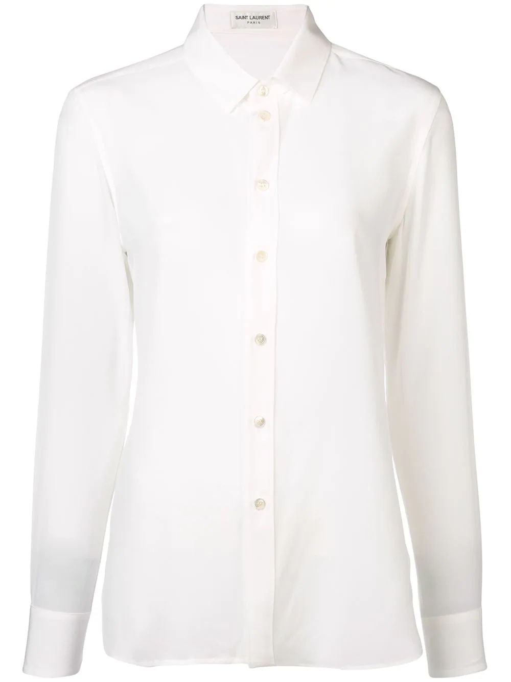 classic collar silk shirt - 1