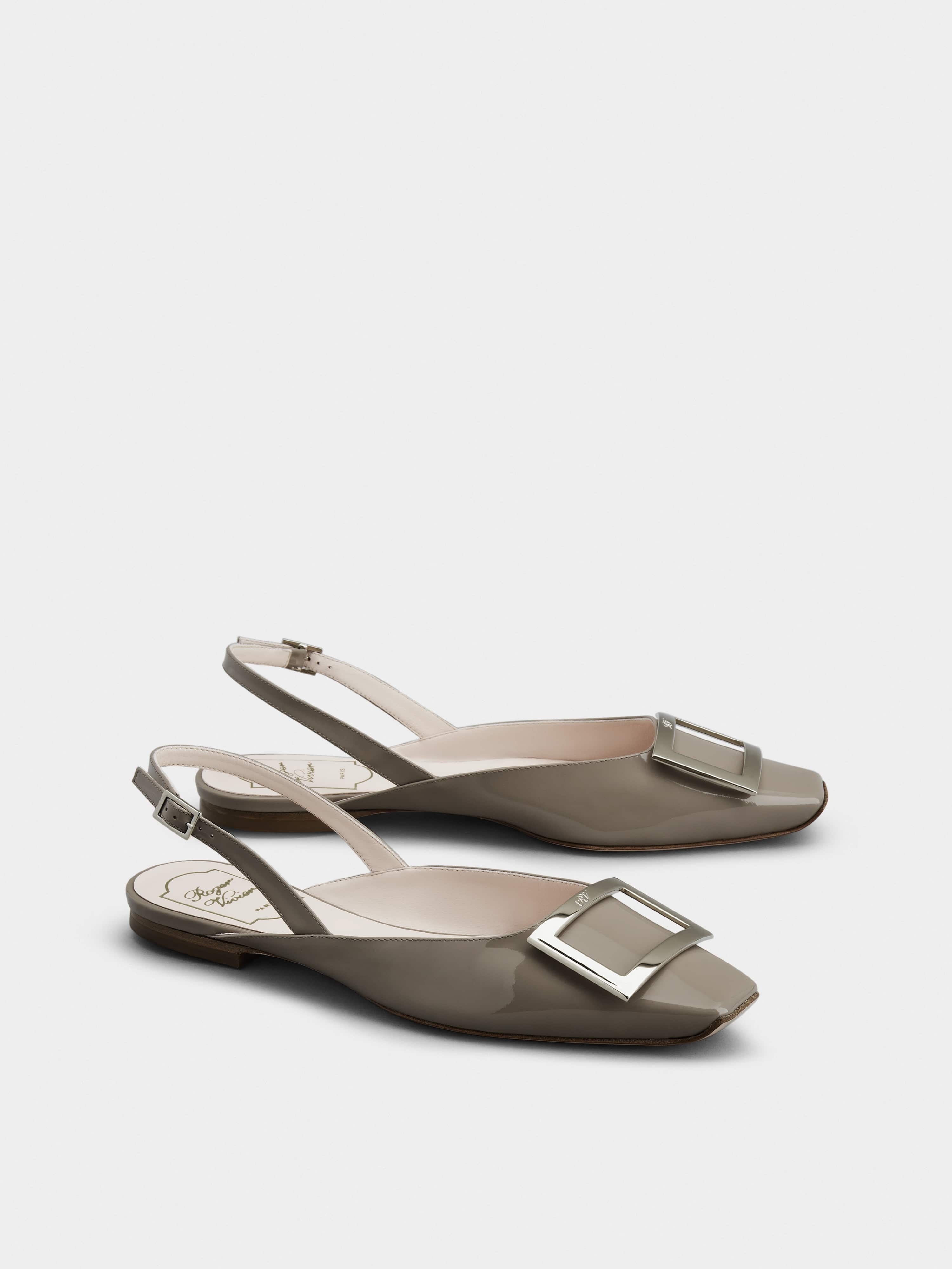 Trompette Metal Buckle Slingback Ballerinas in Patent Leather - 3