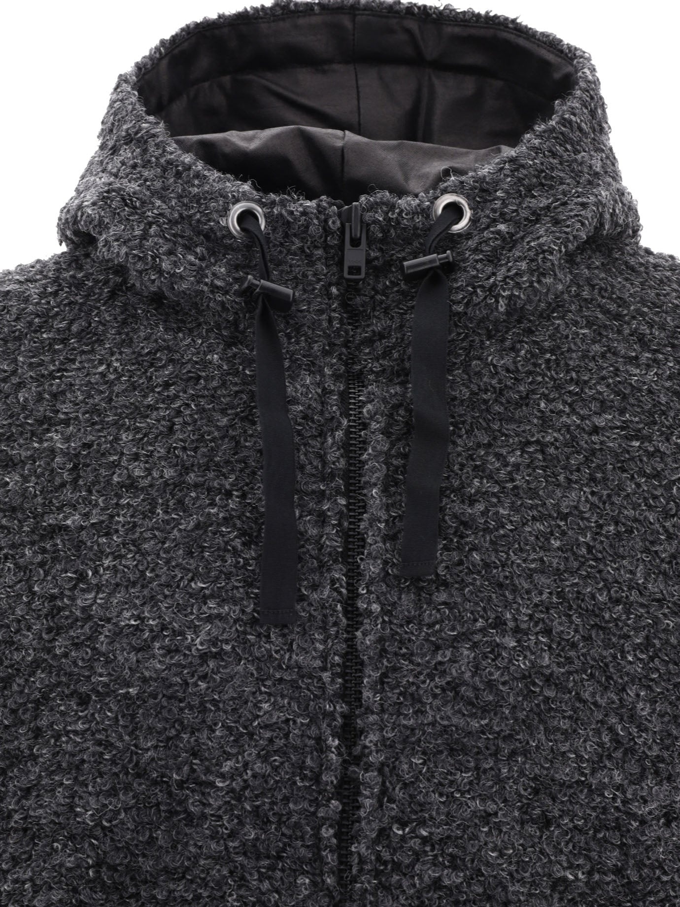 Junya Watanabe Man Textured Drawstring Zipped Hoodie - 3