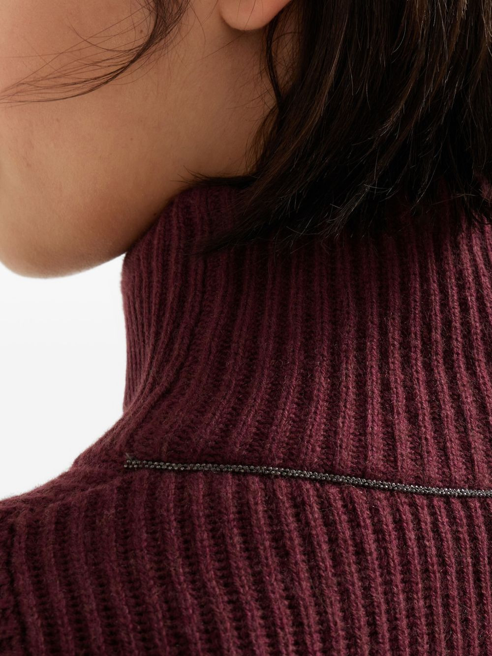 ribbed turtleneck mini dress - 5