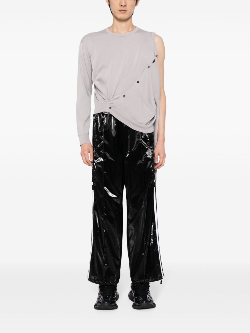 patent-finish trousers - 2