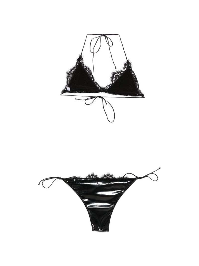 Oséree lace-trim latex bikini outlook