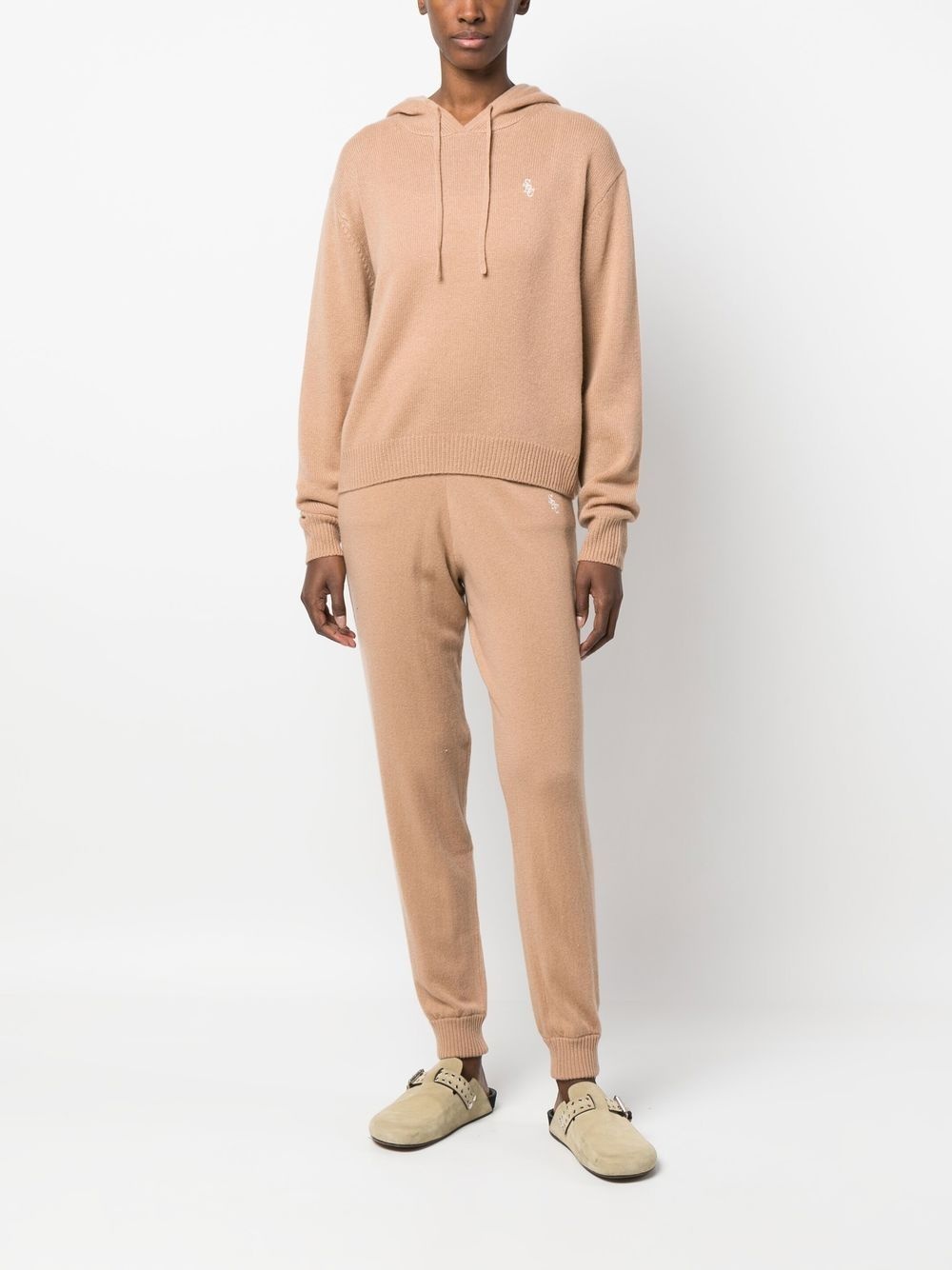 fine knit drawstring hoodie - 2