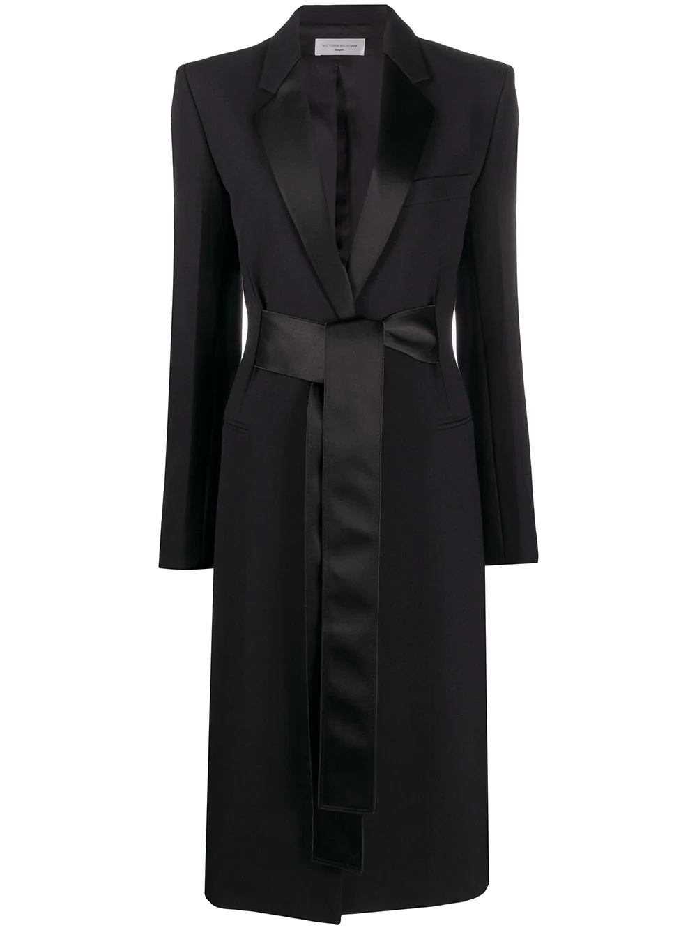 belted tuxedo coat - 1