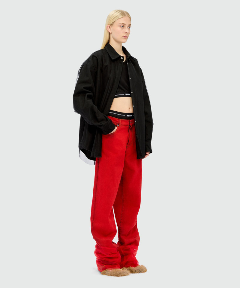 MSGM black jersey top with racerback neckline and elastic waistband 4