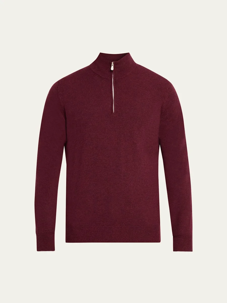 Men's Cashmere Quarter-Zip Sweater - 1