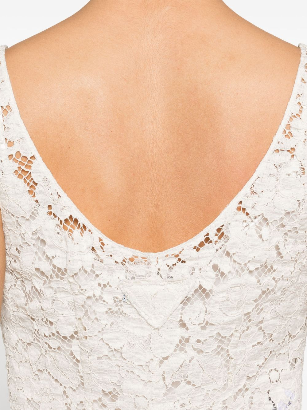 floral-lace A-line dress - 5