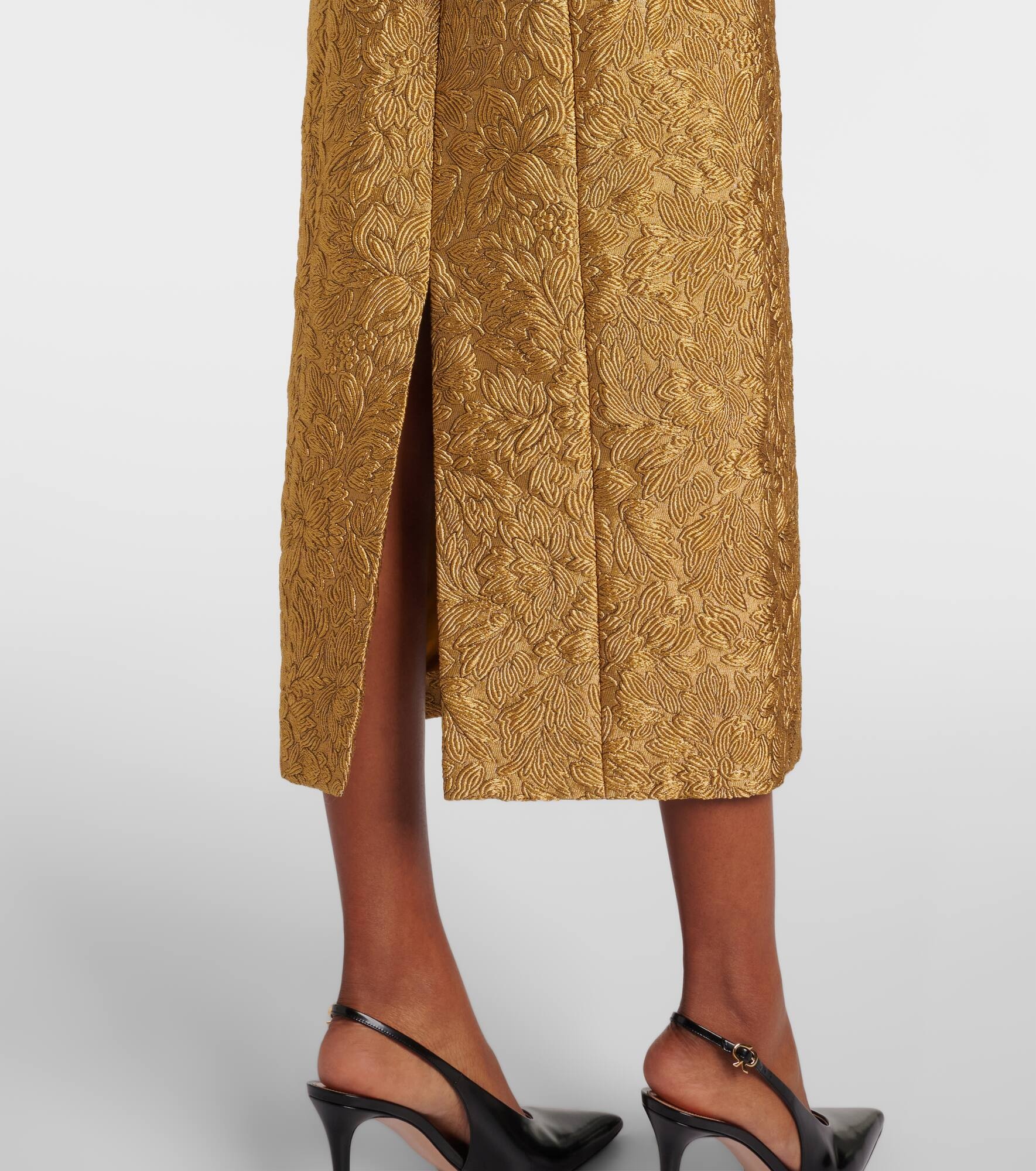Farrah floral brocade midi dress - 5