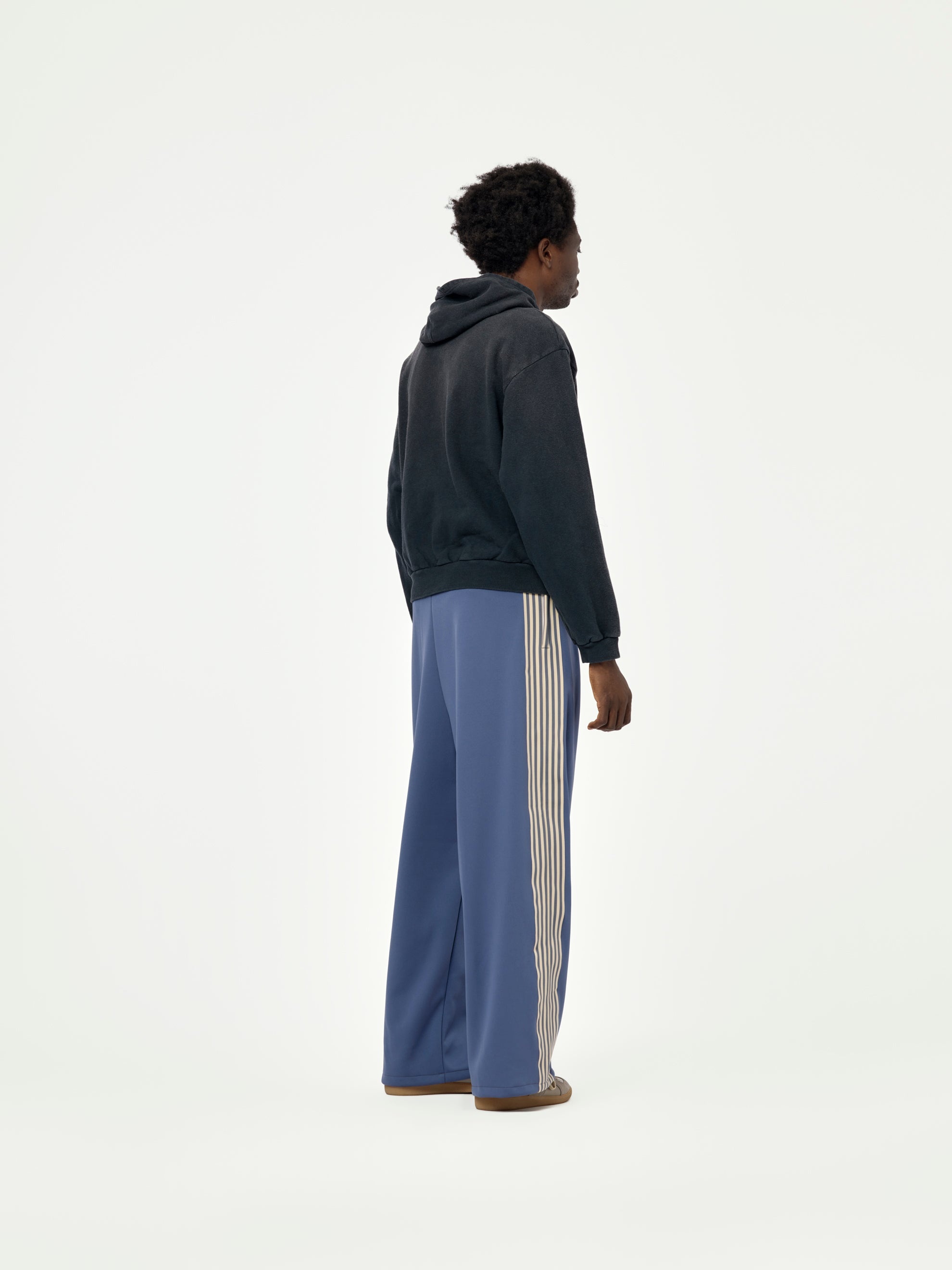 SMOOTH JERSEY STANTMAN&WOMAN BAGGY TRUCK PANTS (BANNER STRIPE) (PURPLE) - 5