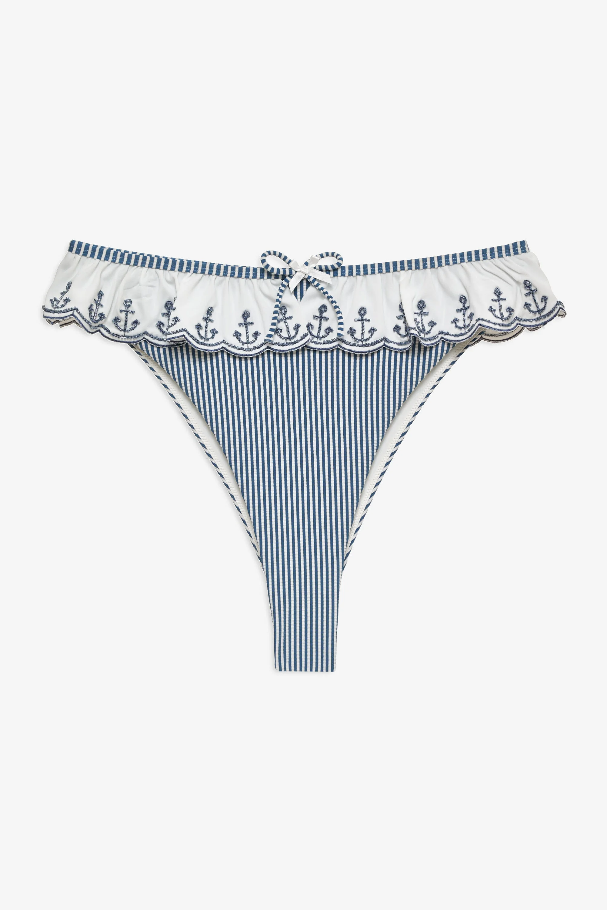 Textured Stripes Bikini Bottom - 1