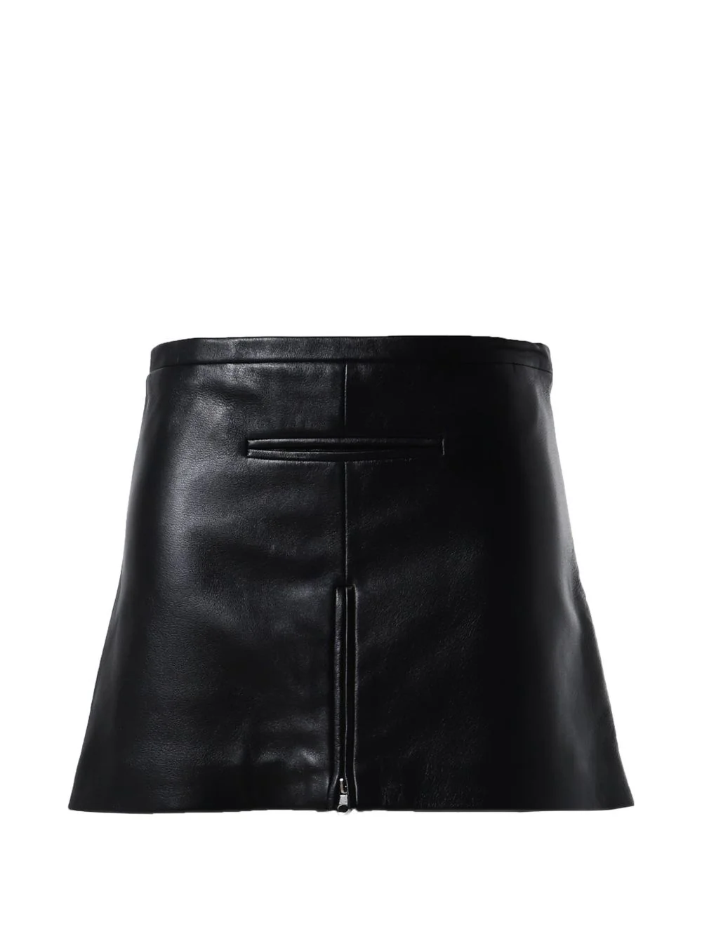 tailored leather mini skirt - 1