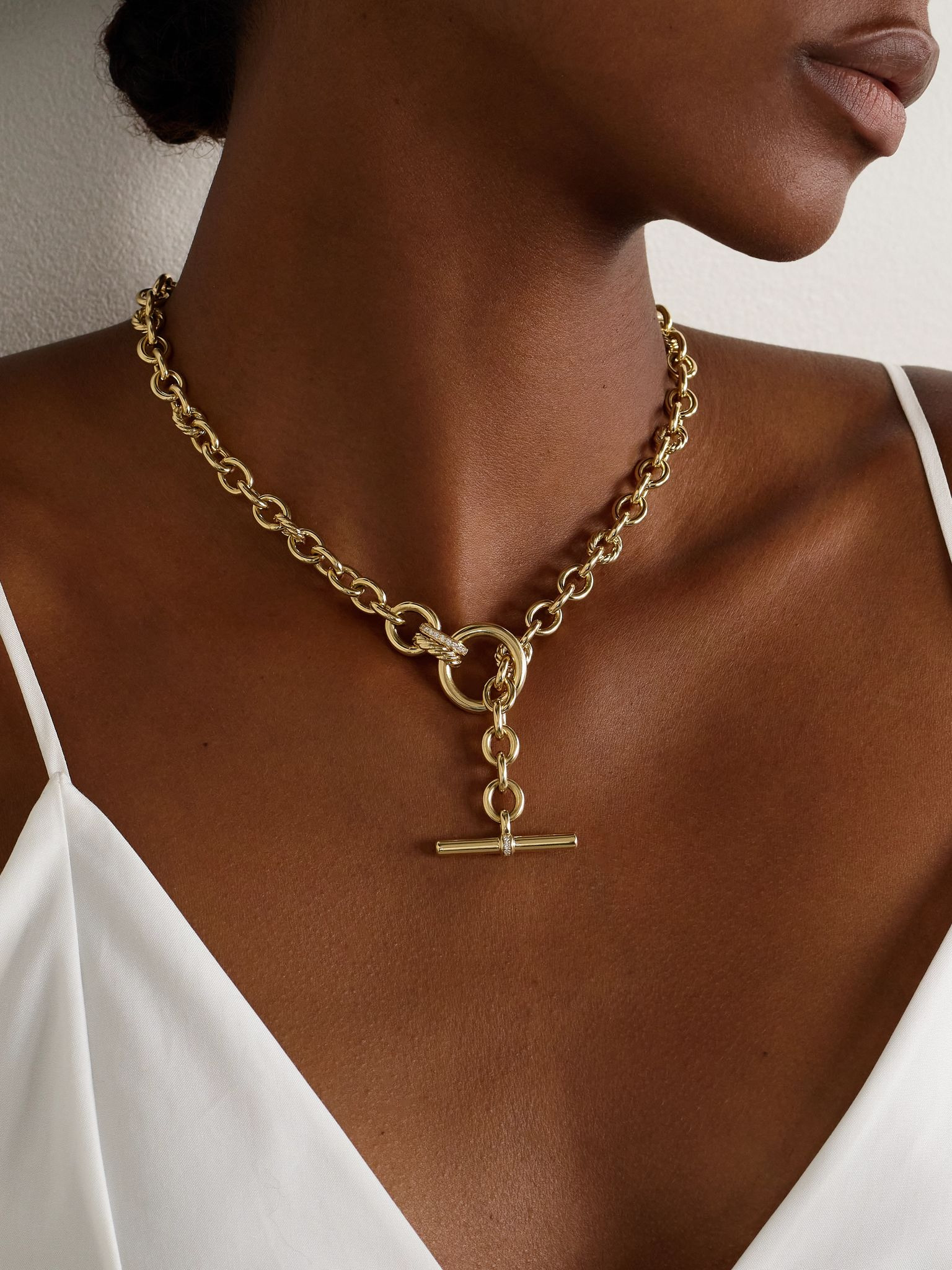 DY Mercer® 18-karat gold diamond necklace Gold - 6