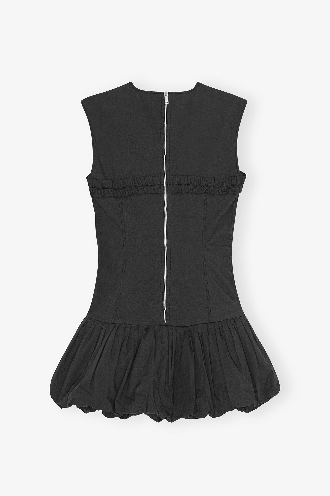 BLACK STRETCH COTTON CORSET MINI DRESS - 4