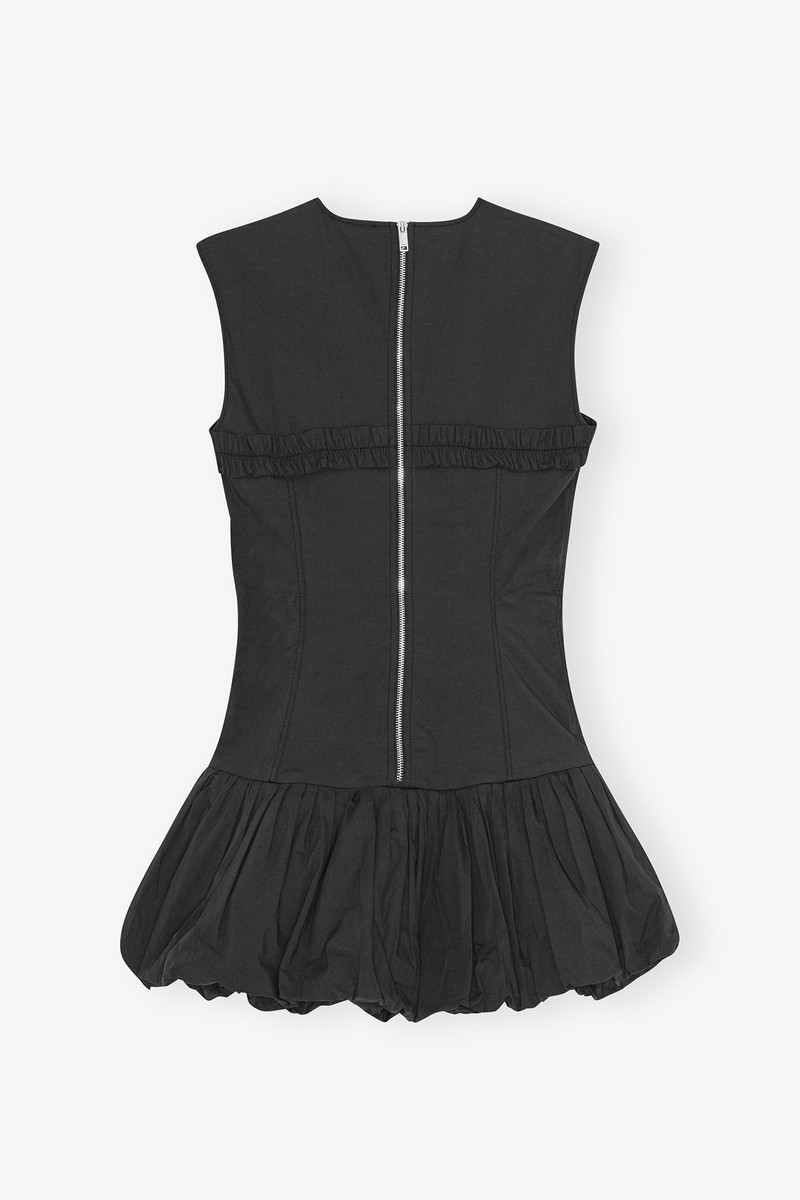 BLACK STRETCH COTTON CORSET MINI DRESS 4