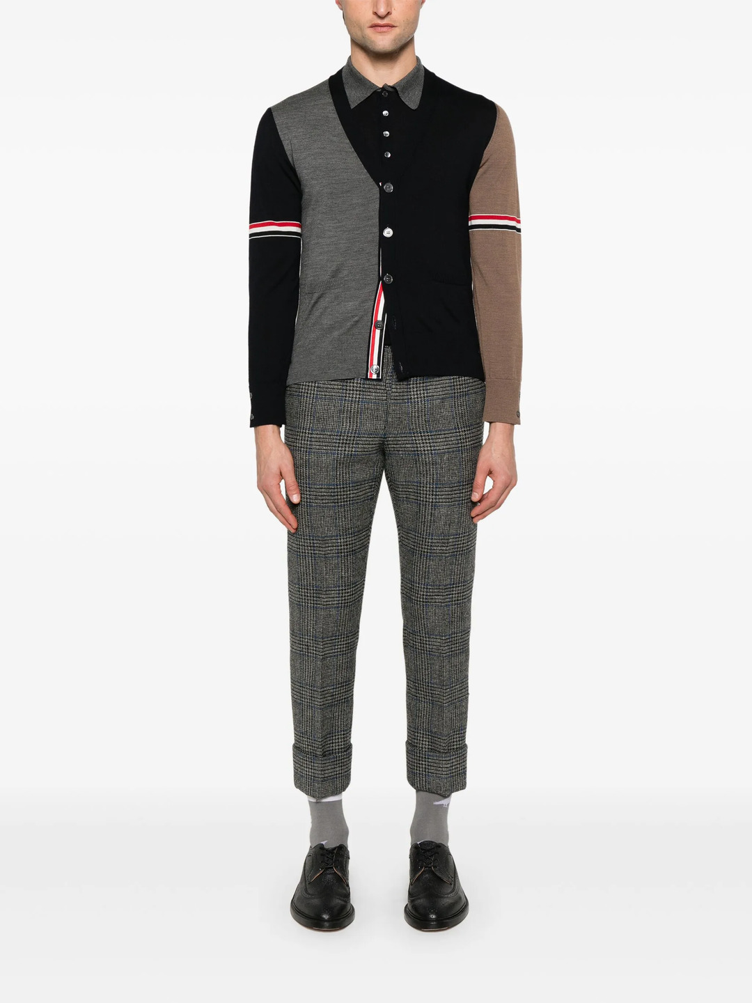 Fine Merino Wool Funmix V Neck Cardigan Men - 2
