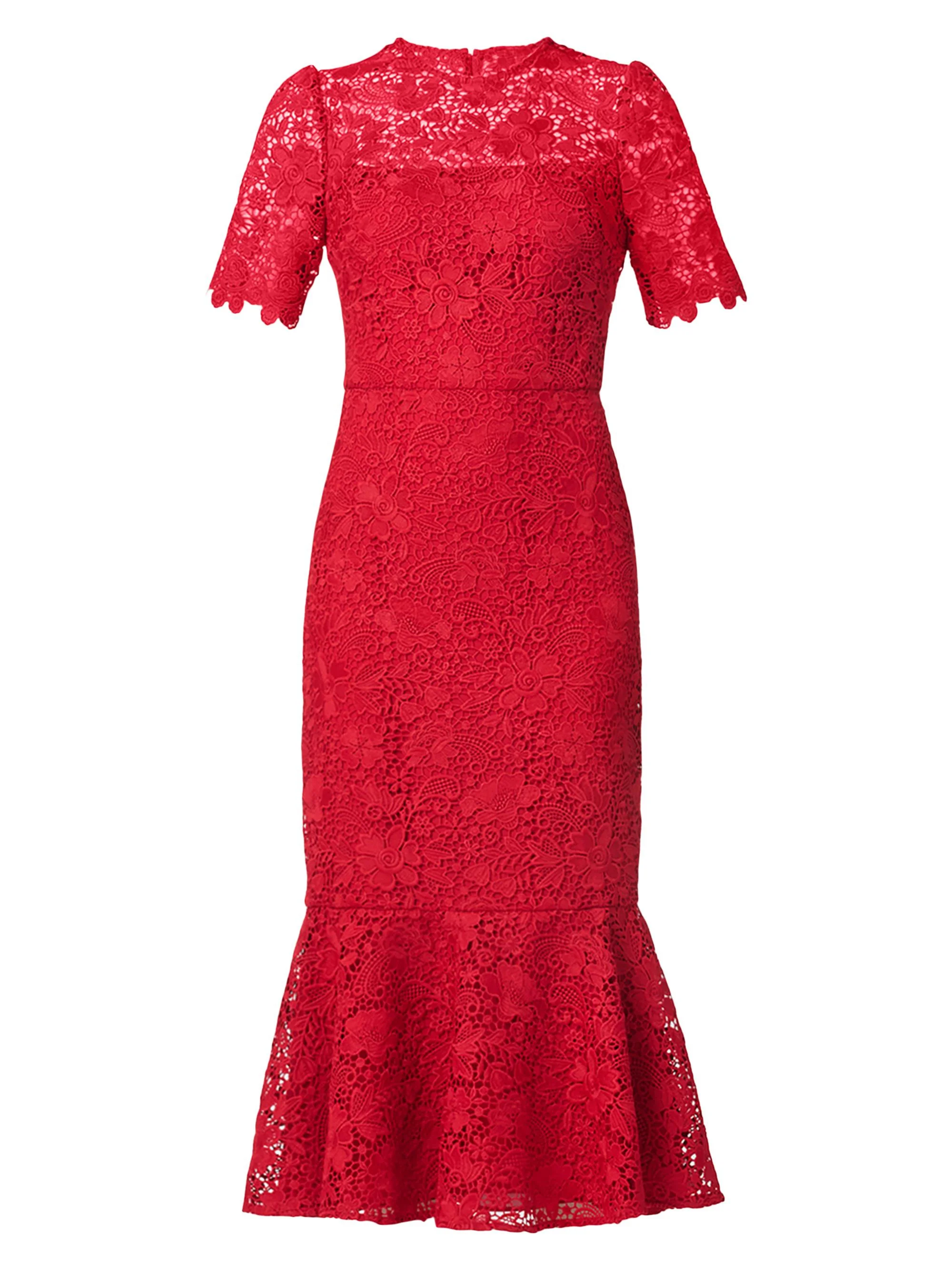 Women's Darcy Floral Lace Midi-Dress - Cherry - 1