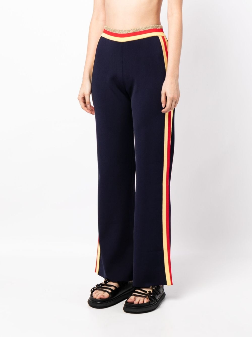 stripe-detail flared track pants - 3