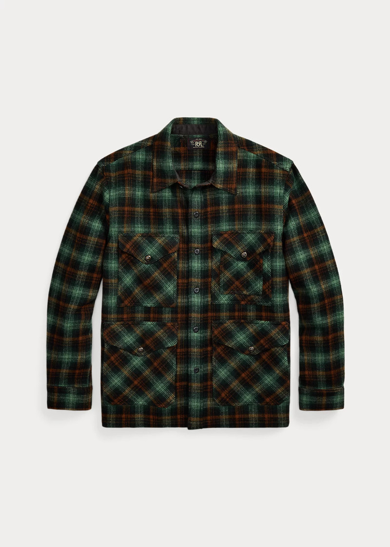 Plaid Wool Twill Overshirt 1