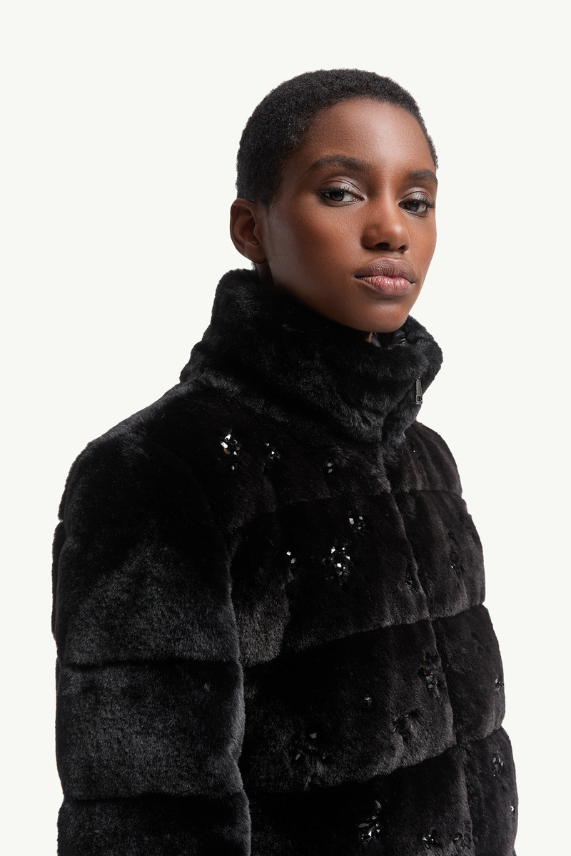 Andronne Sequin-Embroidered Hooded Short Down Jacket 6