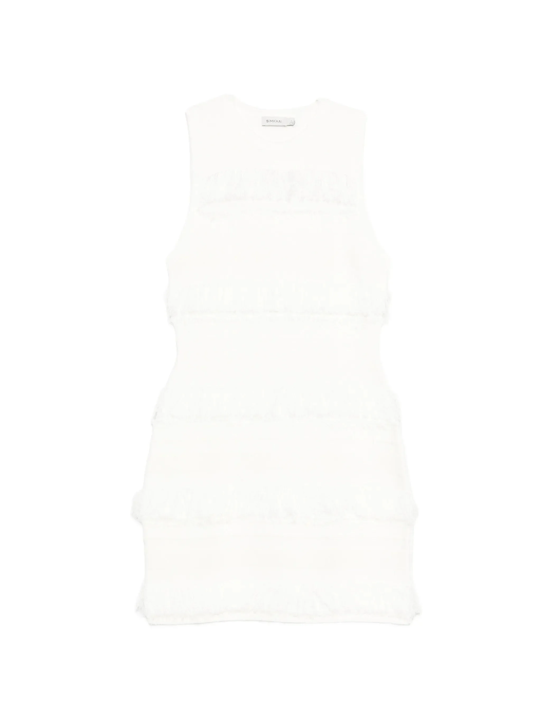 fringed striped mini dress - 1