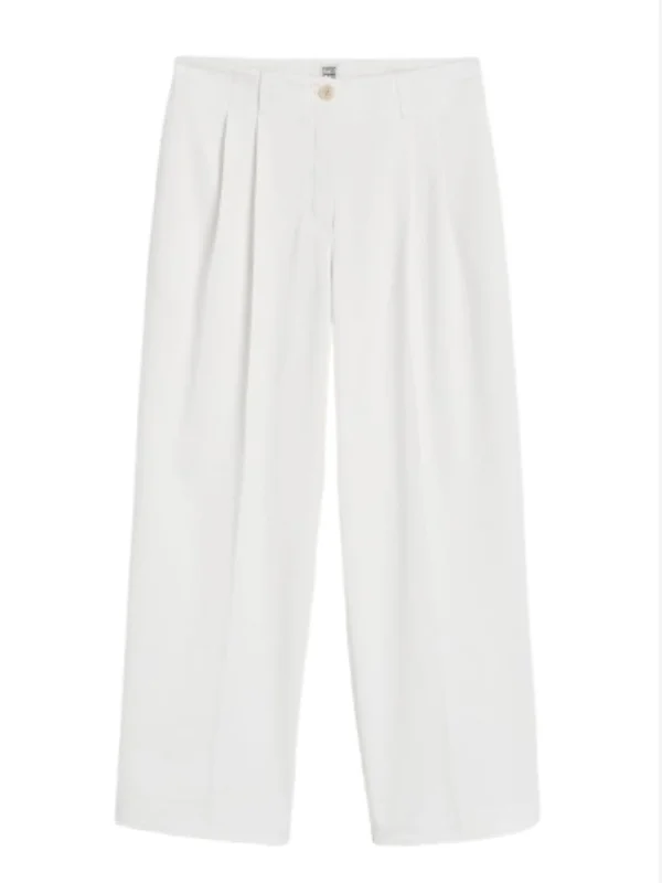 Relaxed Twill Trousers in White - 1