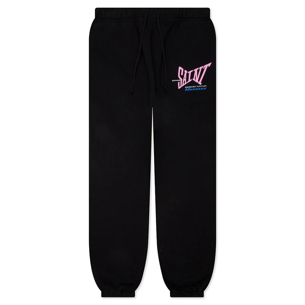 RIBBON SAINT SWEATPANTS - BLACK - 1