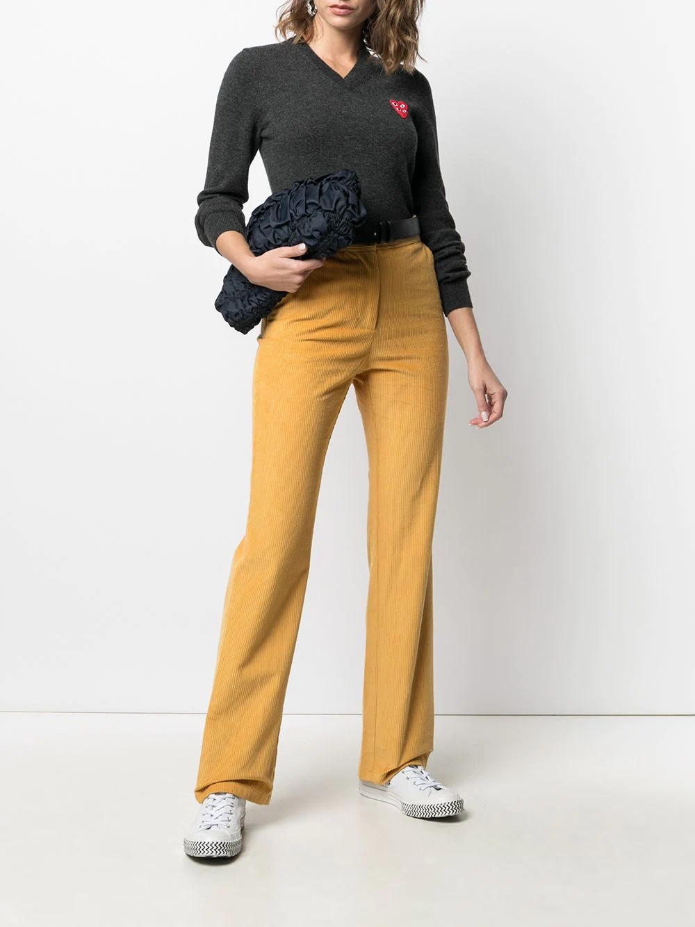 V-neck overlapping heart top - 2
