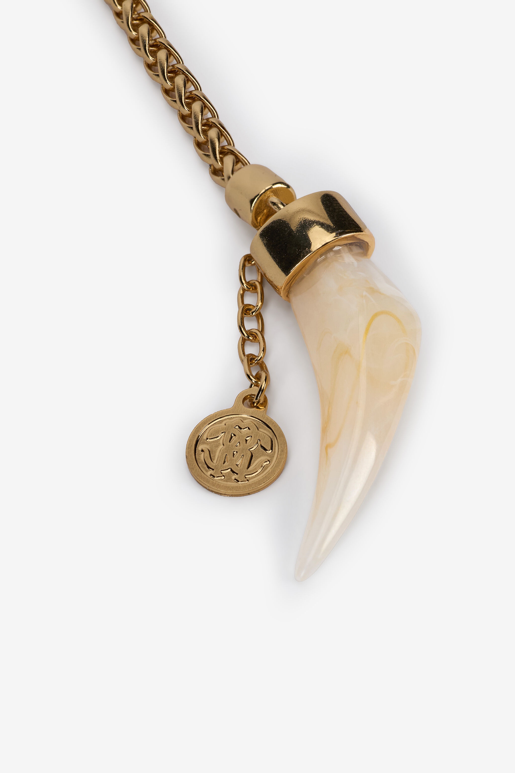 Gold Necklace with Fang Pendant - 4