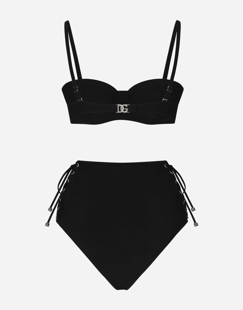 Dolce & Gabbana Balconette bikini top and laced high-waisted bikini bottoms outlook