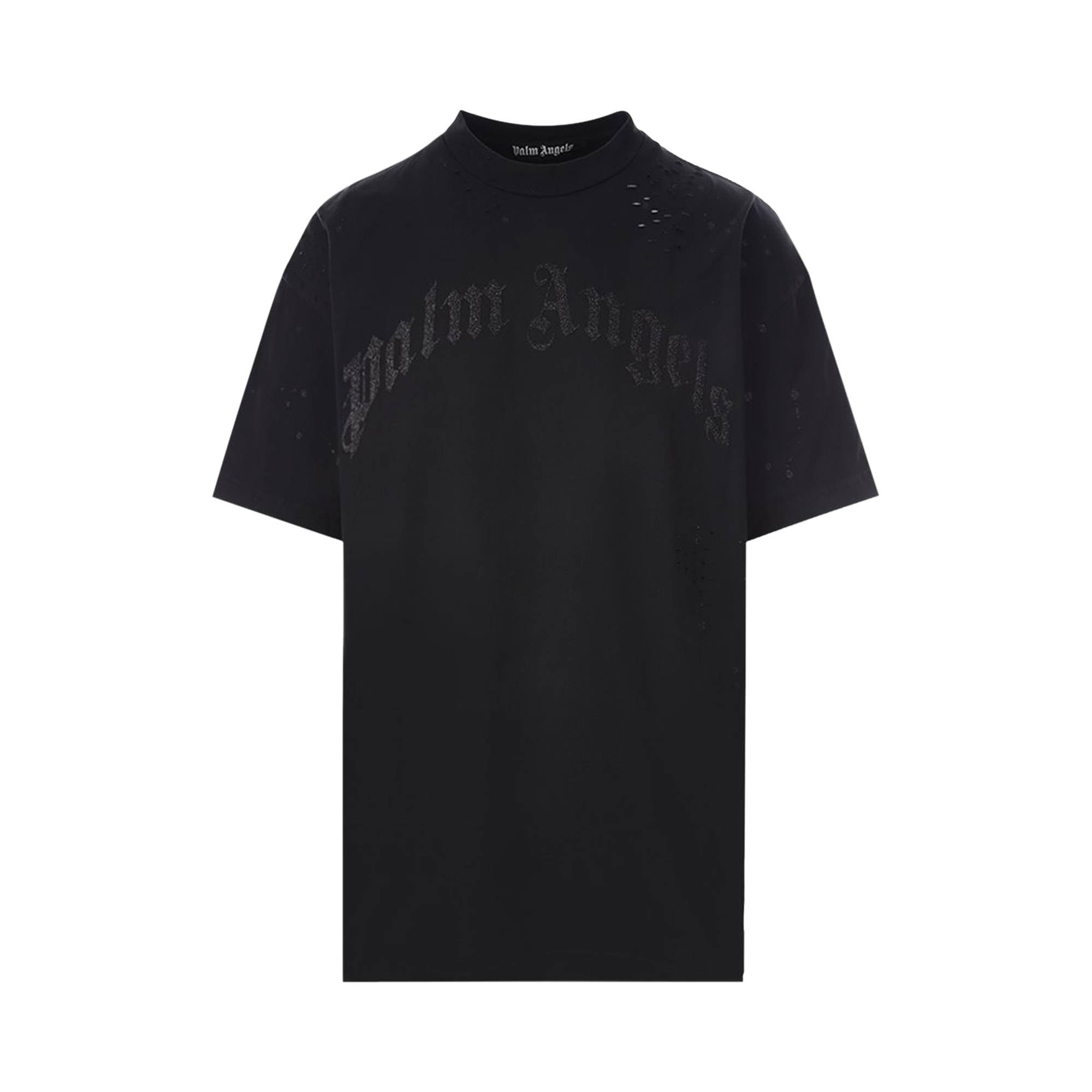 Palm Angels Glittered Logo Classic Tee 'Black' - 1