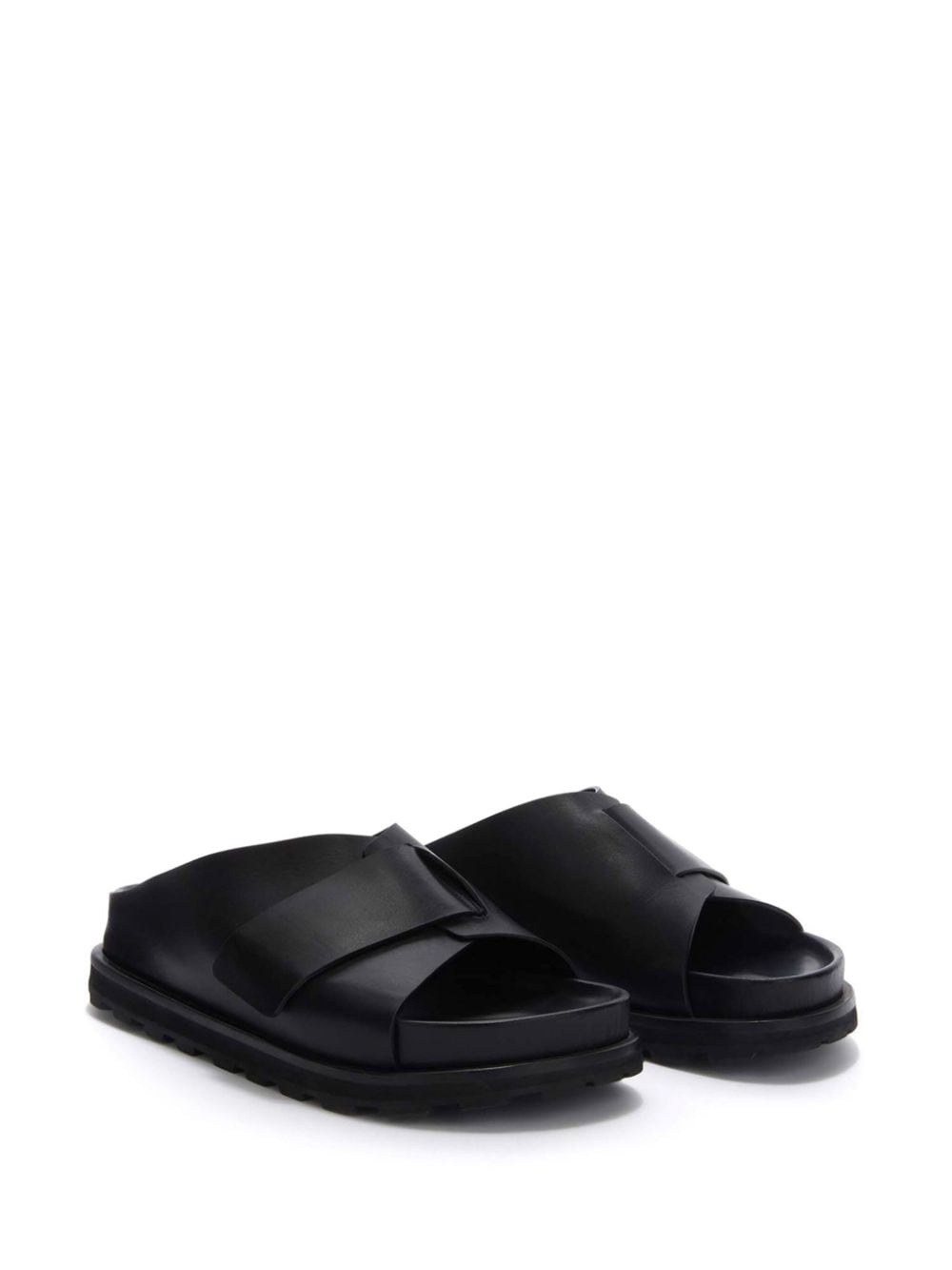 platform leather slides - 2