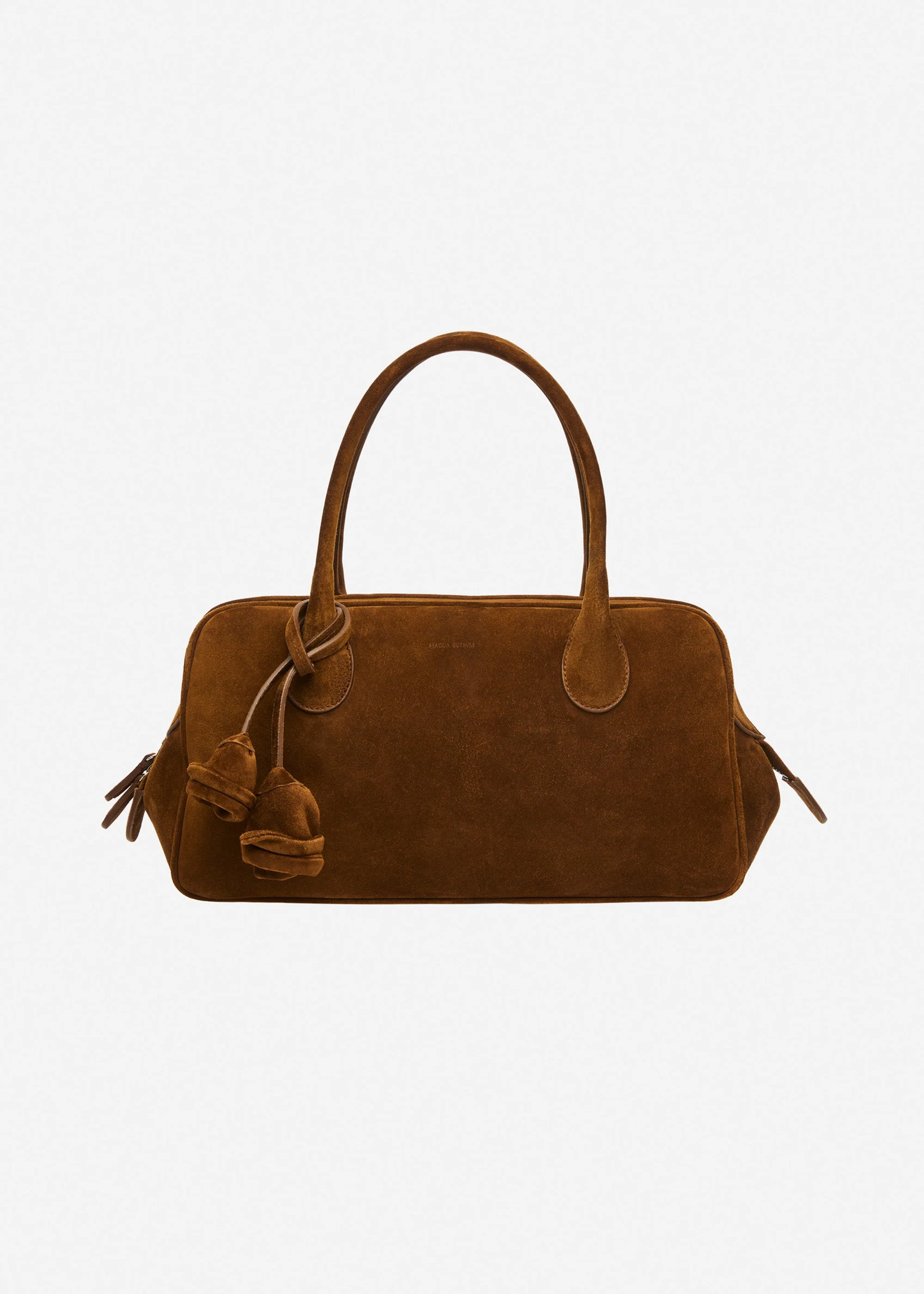 Brigitte in camel suede with flower charm - 1