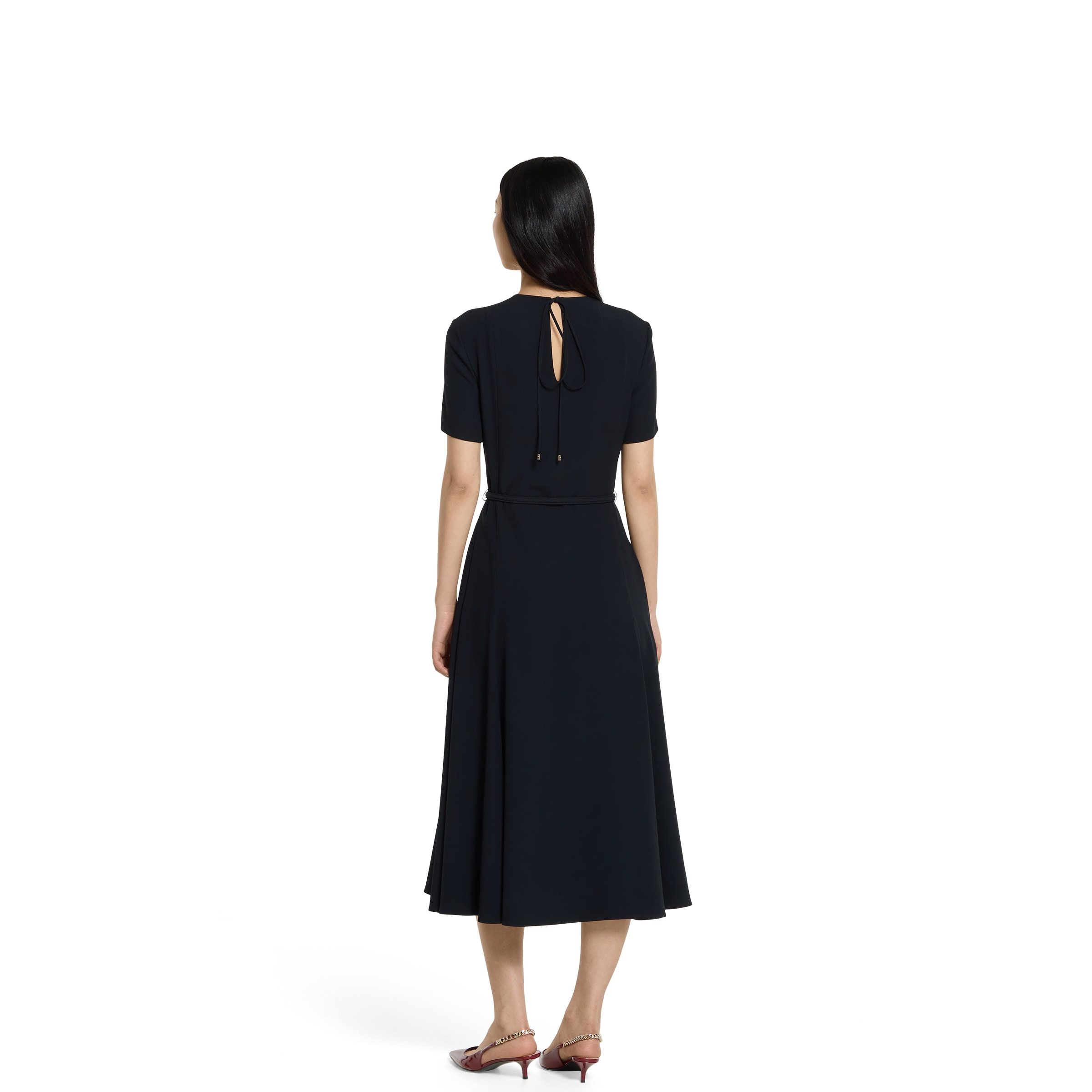 Satin dress with Double G belt - 4