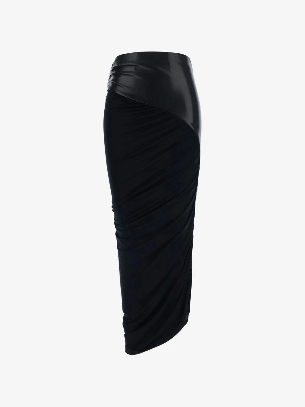 ruched panelled midi skirt - 1
