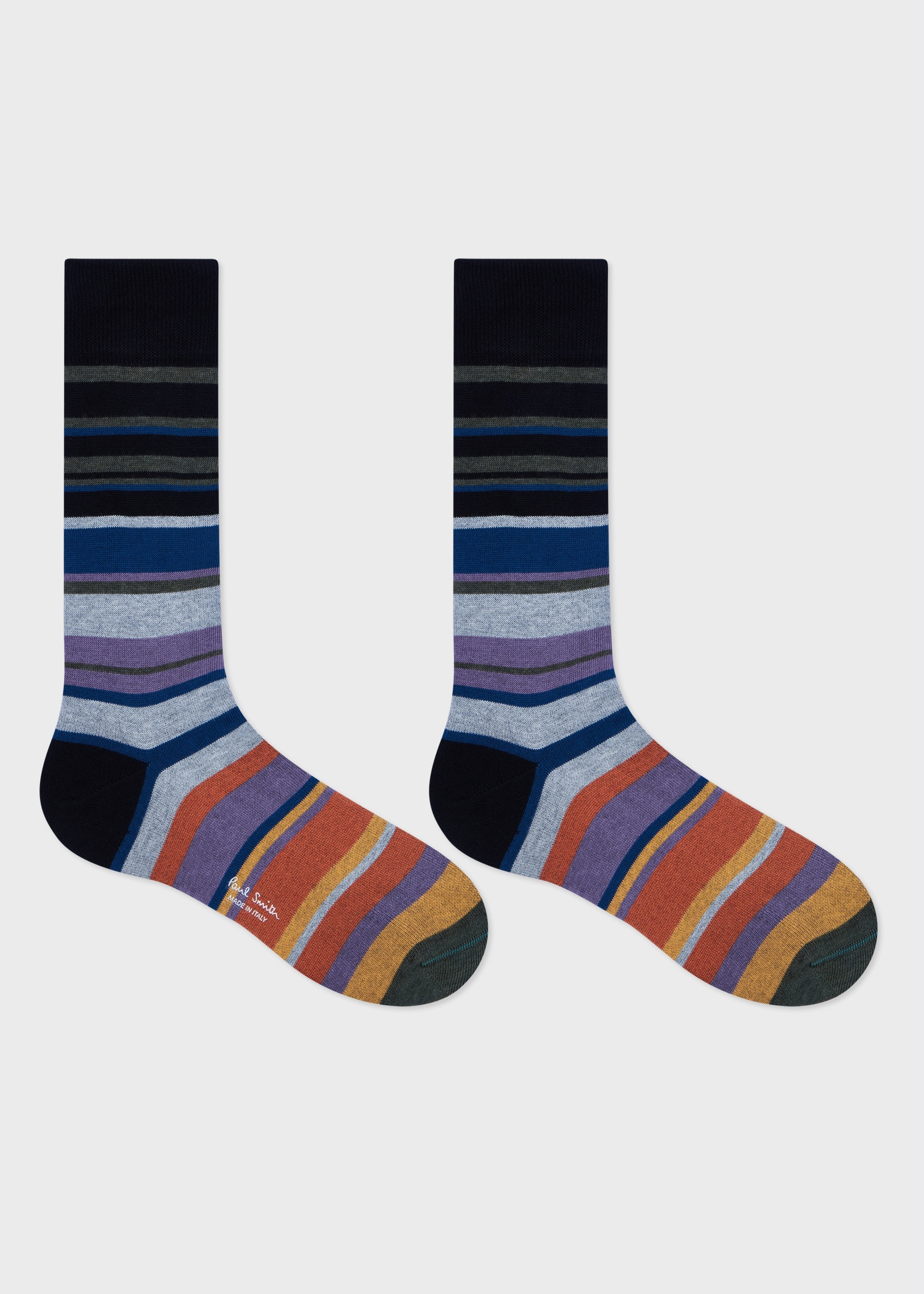 Black Mixed Stripe Socks - 2