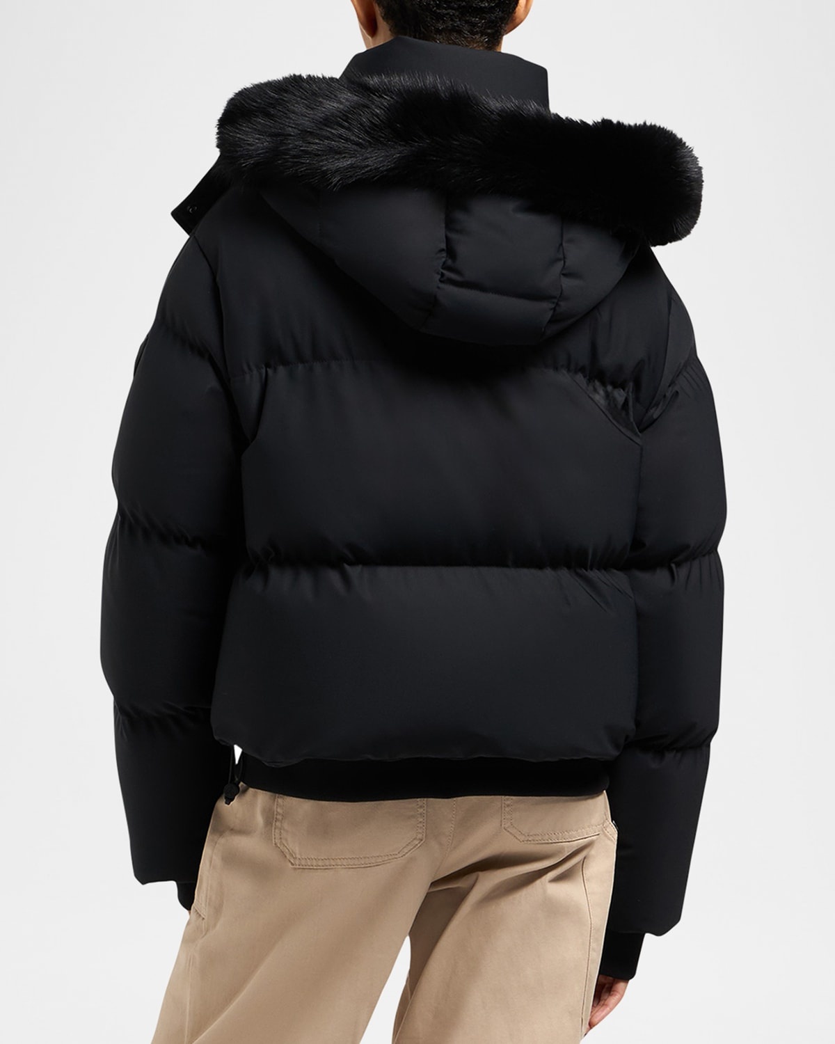 Misti Puffer Jacket with Detachable Hood and Shearling Trim - 6