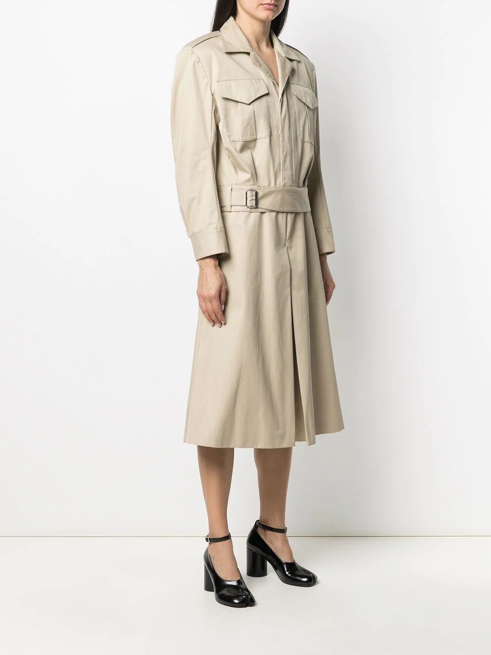 cropped trench jumpsuit - 3