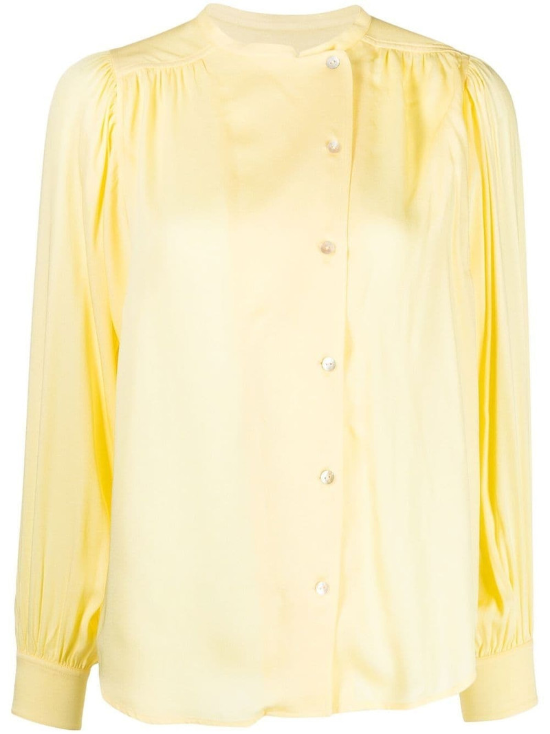 gathered-detail off-centre blouse 1