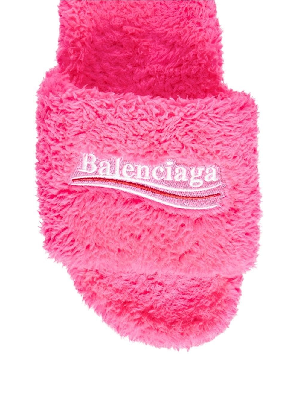 【Balenciaga】 Political Campaign Furryスライド Political Campaign Furry slides in grey - Balenciaga | Mytheresa