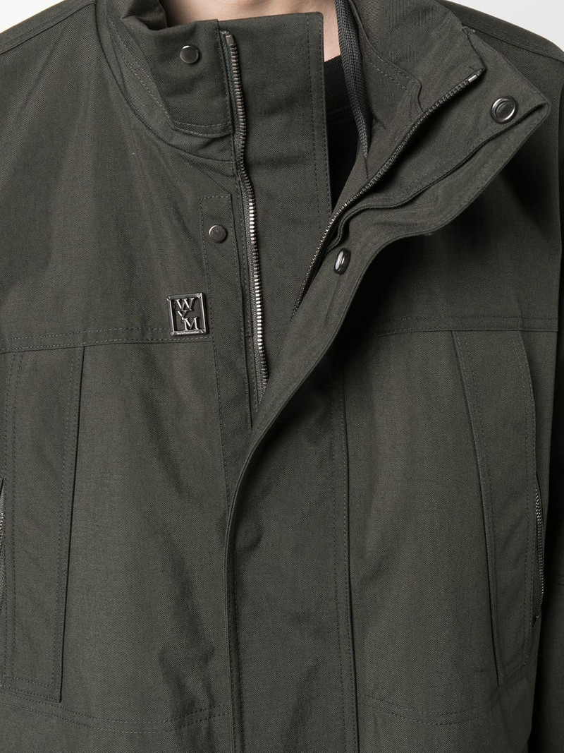 logo-plaque zip-up 코트 5