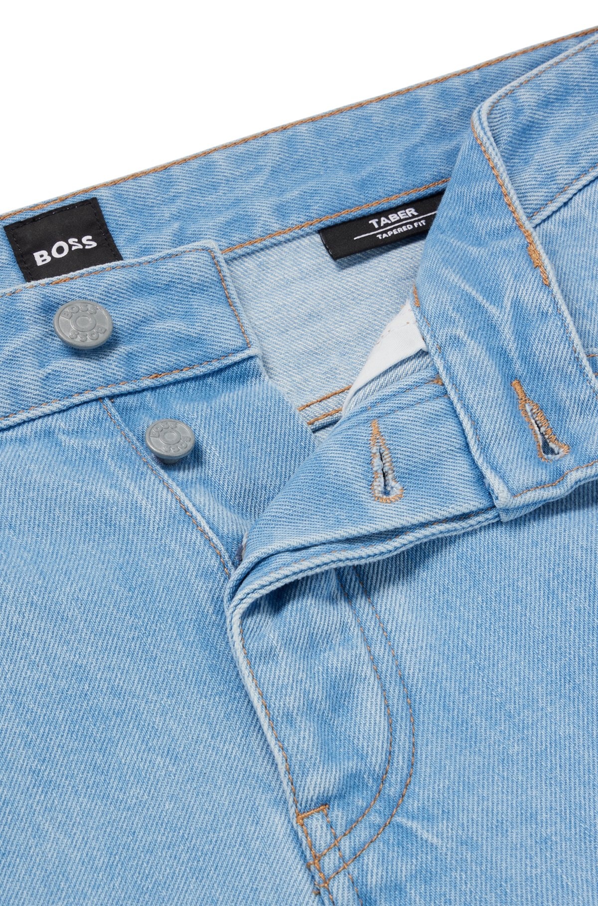 TAPERED-FIT JEANS IN BLUE PURE-COTTON DENIM - 6