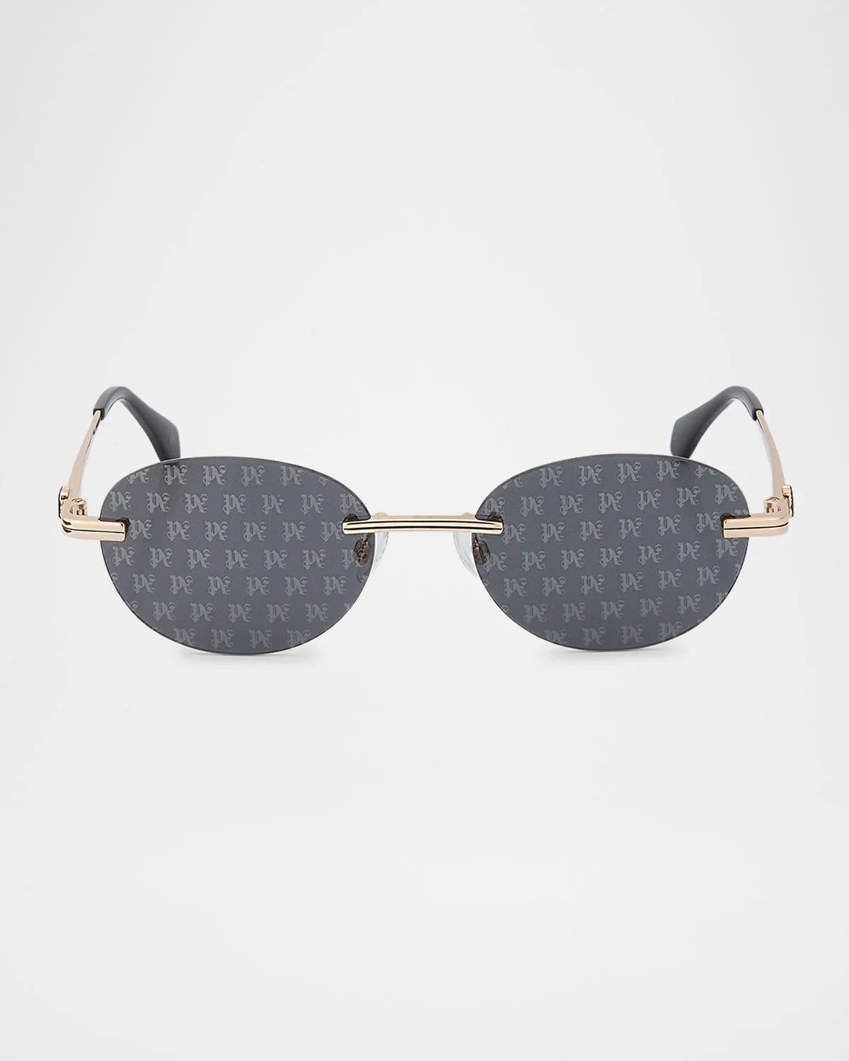 Crystal Metal Oval Sunglasses - 1