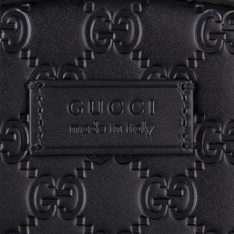 Gucci Logo Embossing Cowhide Schoolbag Backpack Black Minimalistic Classic 450967-CWCQN-1000 - 6