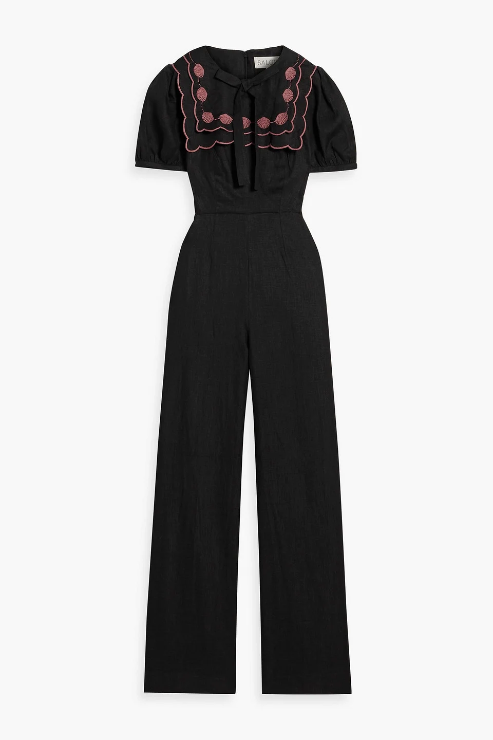 Marlowe embroidered linen wide-leg jumpsuit - 1