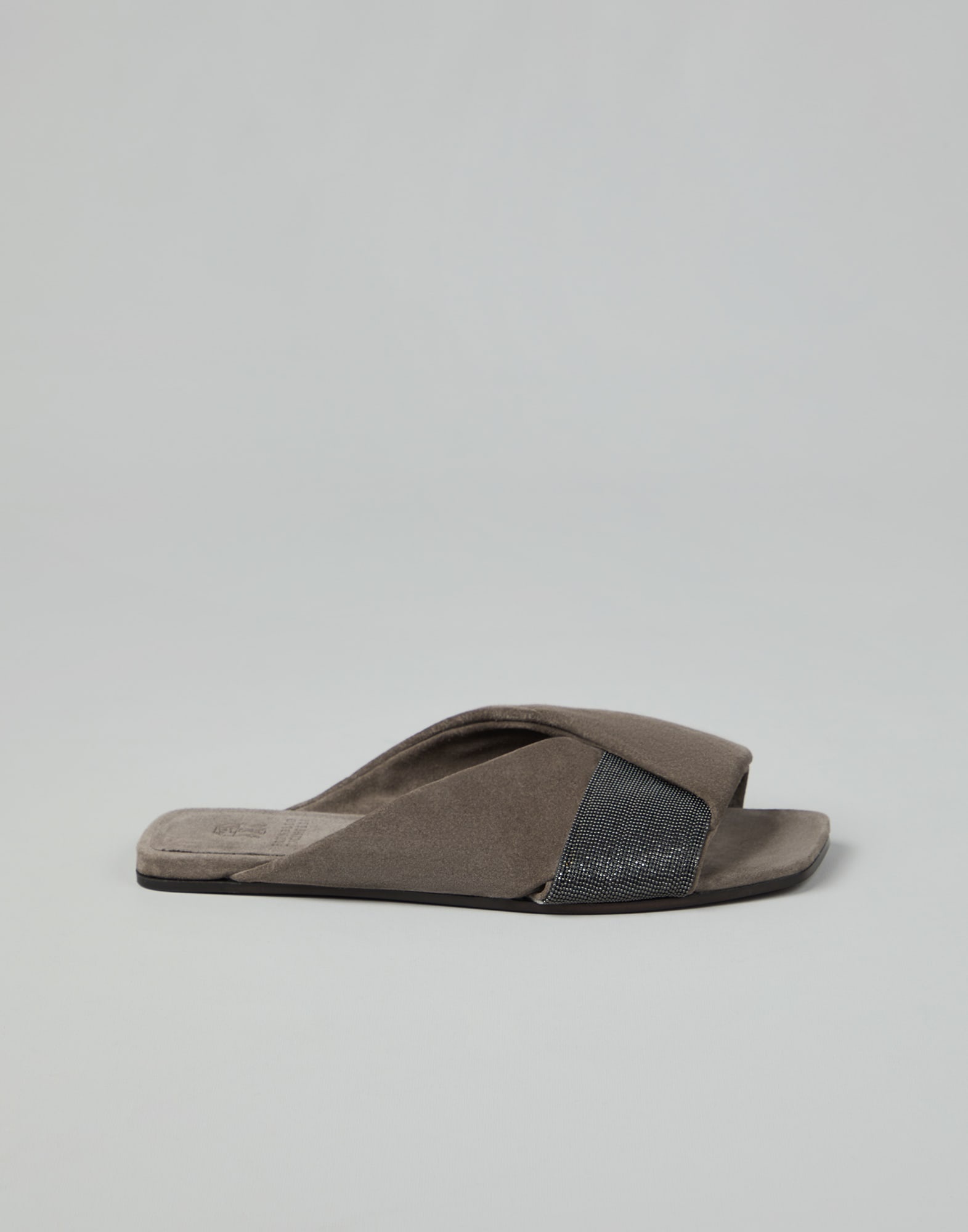 Suede slides with precious strap - 5