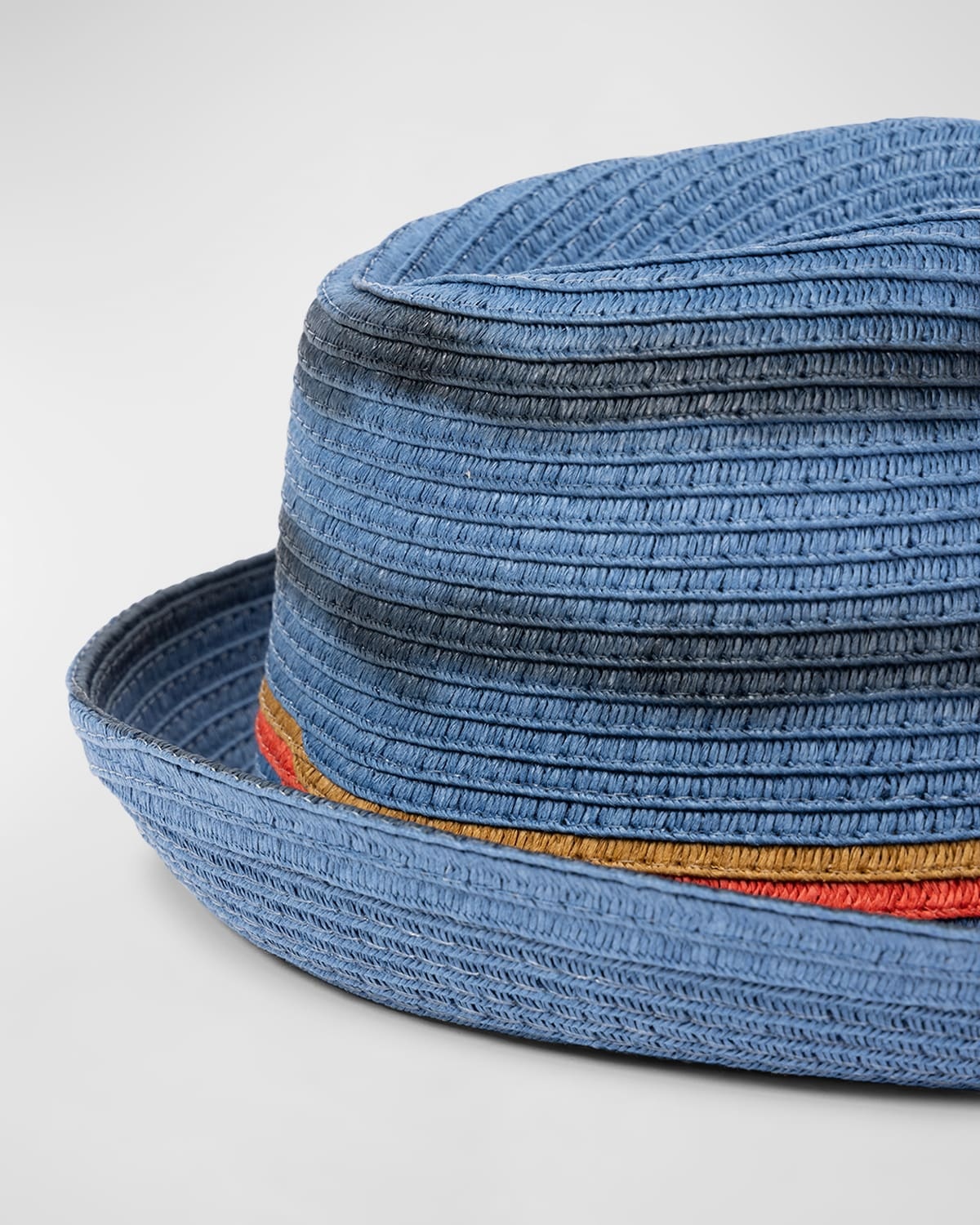 Men's Trilby Bright Stripe Straw Fedora Hat - 2