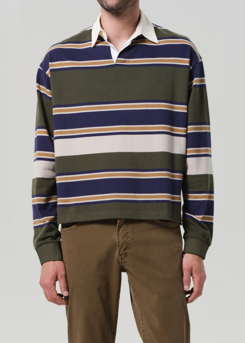 Rugby Shirt In Green Rugby Stripe 3