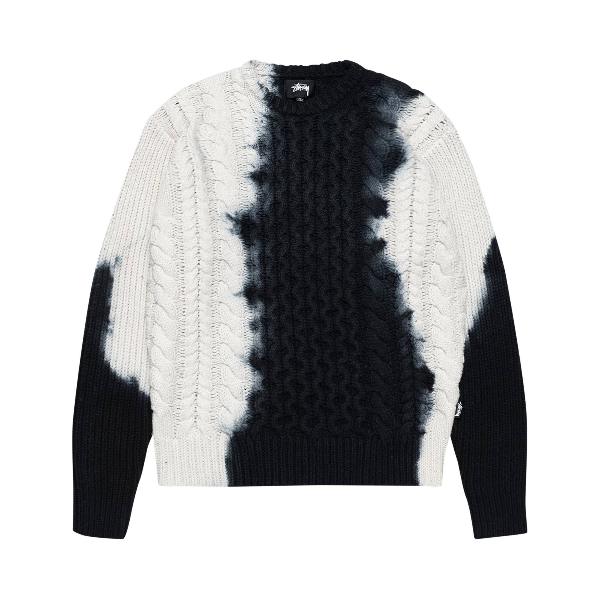 Stussy Tie Dye Fisherman Sweater 'Black' - 1